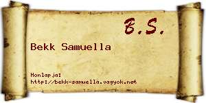 Bekk Samuella névjegykártya